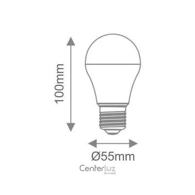 Lâmpada LED Bulbo 6W 4000K (Branco Neutro) Bivolt Medidas